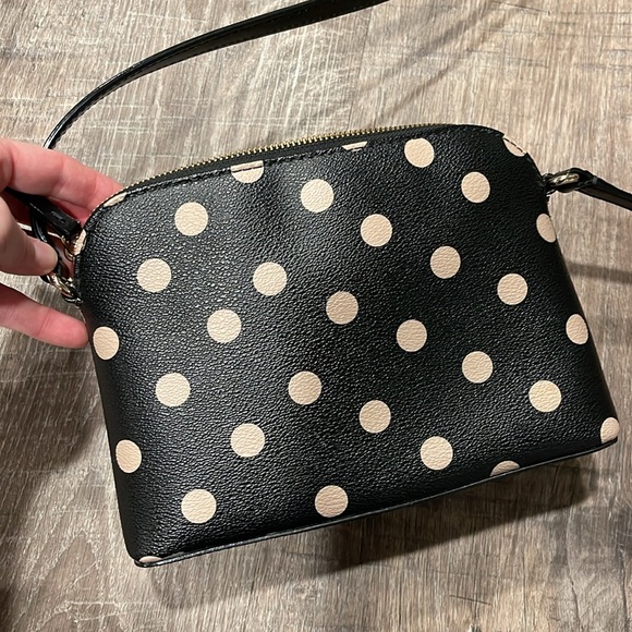 Kate Spade New York black with polka dot crossbody purse - Picture 4 of 5